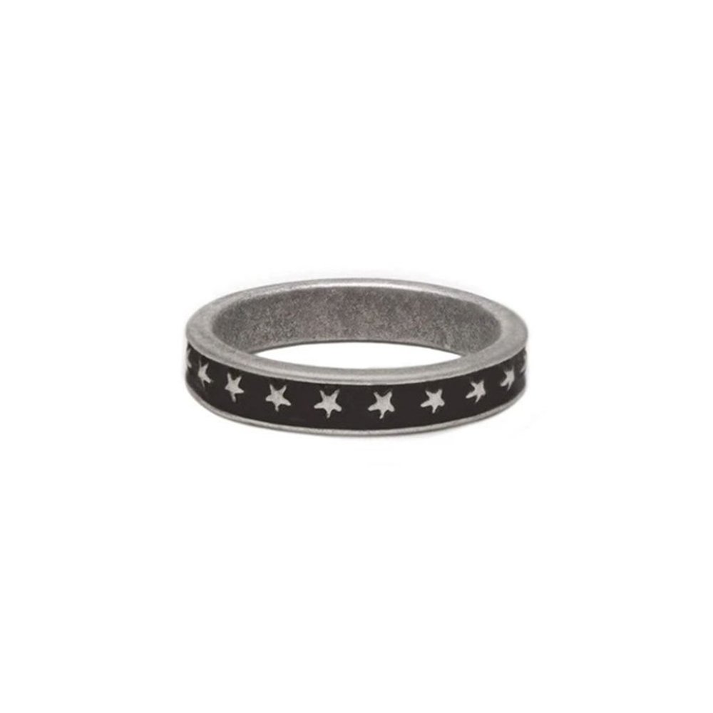AGED 4mm STARS BAND RING - Picture 2 of 2